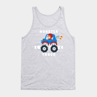 Vector illustration of monster truck with cartoon style. Tank Top